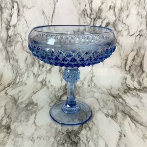 Indiana glass ice blue diamond point compote pedestal dish 💙
